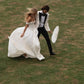 Simple Classic A Line Off the Shoulder Satin Long Wedding Dress SH5952
