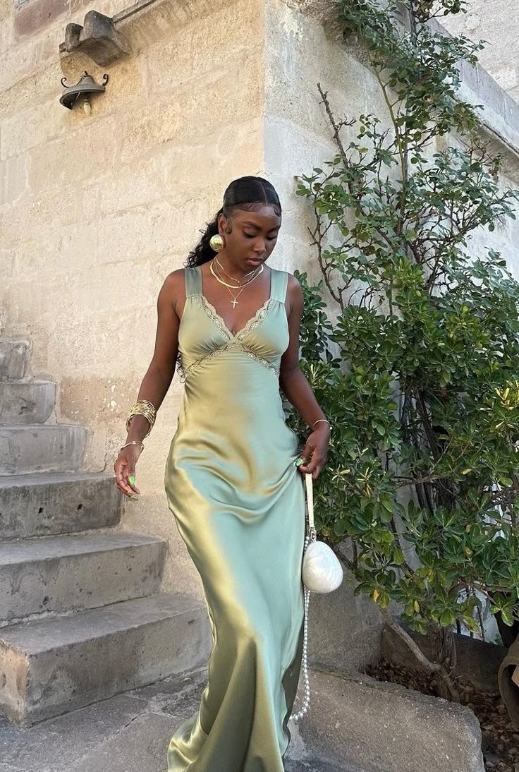 Simple Sheath Straps V Neck Green Lace Satin Party Dress Evening Dress SH2880