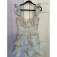Stylish Sheath Square Neck Pink Printed Short Homecoming Dress with Ruffles SH7465