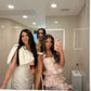 Stylish Sheath Square Neck Pink Printed Short Homecoming Dress with Ruffles SH7465
