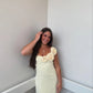 Fashionable Sheath One Shoulder Yellow Short Homecoming Dress with 3D Flowers SH7827