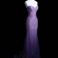 Sexy Mermaid Sweetheart Neck Purple Sequin Party Dress Evening Dress SH3377