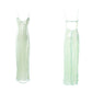 Shiny Sheath Spaghetti Strap Green Sequin Open Back Party Dress Evening Dress SH2877
