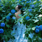 Blue A Line Spaghetti Strap Paper Cut Hollow Satin Open Back Long Party Dress Evening Dress SH2858