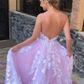 Pink Princess Tulle Appliques Long Prom Dress Quinceanera Dress Ball Gown Wedding Dress SH996
