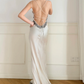 Vintage Simple A Line Straps Lace Appliques Ivory Satin Wedding Guest Dress Prom Dress SH5439