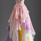 Pretty Blue Appliques A Line Spaghetti Strap Tulle Prom Dress Evening Dress with Slit SH3573