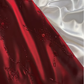 Vintage A Line Straps Beaded Gloss Burgundy Satin Long Prom Dress SH5455