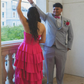 Hot Pink A Line Sweetheart Neck Corset Layered Satin Long Prom Dress Date Dress SH6514