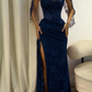 Pink A Line Sweetheart Neck Beaded Lace Prom Dress Evening Dress with Slit SH4438