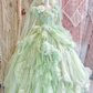 Exquisite Light Green Floral A Line Beaded Tulle Prom Dress Party Dress SH3499