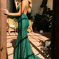 Mermaid Dark Green Prom Dress, Lace Long Prom Dresses, Spaghetti Straps Backless Prom Dress 0643