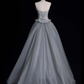 New Grey A Line Sweetheart Neck Beaded Satin Tulle Evening Dresses Party Dresses SH2672