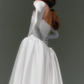 Pretty Ball Gown Strapless White Satin Long Wedding Dress SH6995