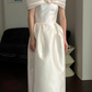 Cute A Line Off the Shoulder White Rose Satin Wedding Dress SH5078