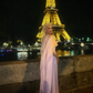 Simple Pink A Line Round Neck Satin Long prom Dress Dress Formal Dress Date Dress SH3789