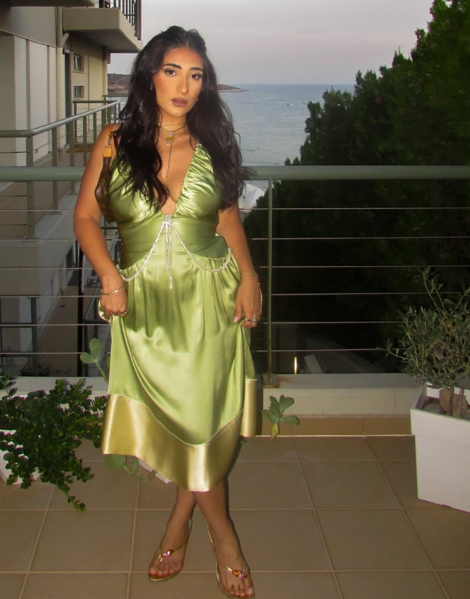 Sexy A Line V Neck Beaded Green Satin Open Back Long Party Dress Evening Dress SH2830