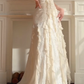 Ivory Vintage A Line Spaghetti Strap Ruffle Chiffon Party Dress Prom Dress SH4119