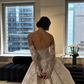 Glamorous Ball Gown Strapless Corset White Lace Long Wedding Dress SH6104