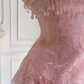 Pink A Line Spaghetti Strap Beaded Lace Homecoming Dress Birthday Dress SH4509