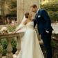 Ethereal Ball Gown Off the Shoulder White Organza Long Wedding Dress SH7143