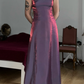 Vintage A Line Exquisite Beaded Purple Satin Prom Dress Evening Dress Date Dress SH5634