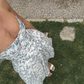 Cute A Line Sweetheat Neck Print Floral Blue Satin Long Prom Dress Evening Dress SH2105