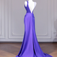 Stunning Purple Mermaid Spaghetti Strap Satin Long Prom Dress Party Dress SH4361