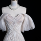 Exquisite Mermaid Off the Shoulder Beaded Lace Tulle Wedding Dress Prom Dress SH4114