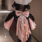 Black-pink Cute Ball Gown Off the Shoulder Bow Satin Tulle Short Prom Dress Homecoming Dress SH6438