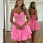 Stylish A Line Sweetheart Baby Blue Short Homecoming Dress with Appliques SH7531