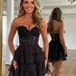 Stylish A Line Sweetheart Baby Blue Short Homecoming Dress with Appliques SH7531
