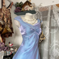 Vintage Purple Mermaid Straps Satin Short Prom Dress Homecoming Dress SH5248