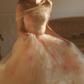 Dreamy A Line Off the Shoulder 3D Flower Tulle Prom Dress Evening Dress SH2379