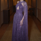 Stunning Purple A Line Halter Sequin Tulle Prom Dress Evening Dress SH6530