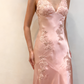 Green Mermaid V Neck Appliques Satin Open Back Long Prom Dress Outfits SH1820