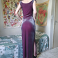 Purple Sheath Off the Shoulder Beaded Velvet Prom Dress Evening Dress with Slit SH2530
