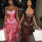 Cute Sheath Sweetheart Neck Appliques Ruffle Satin Prom Dress Evening Dress SH2346