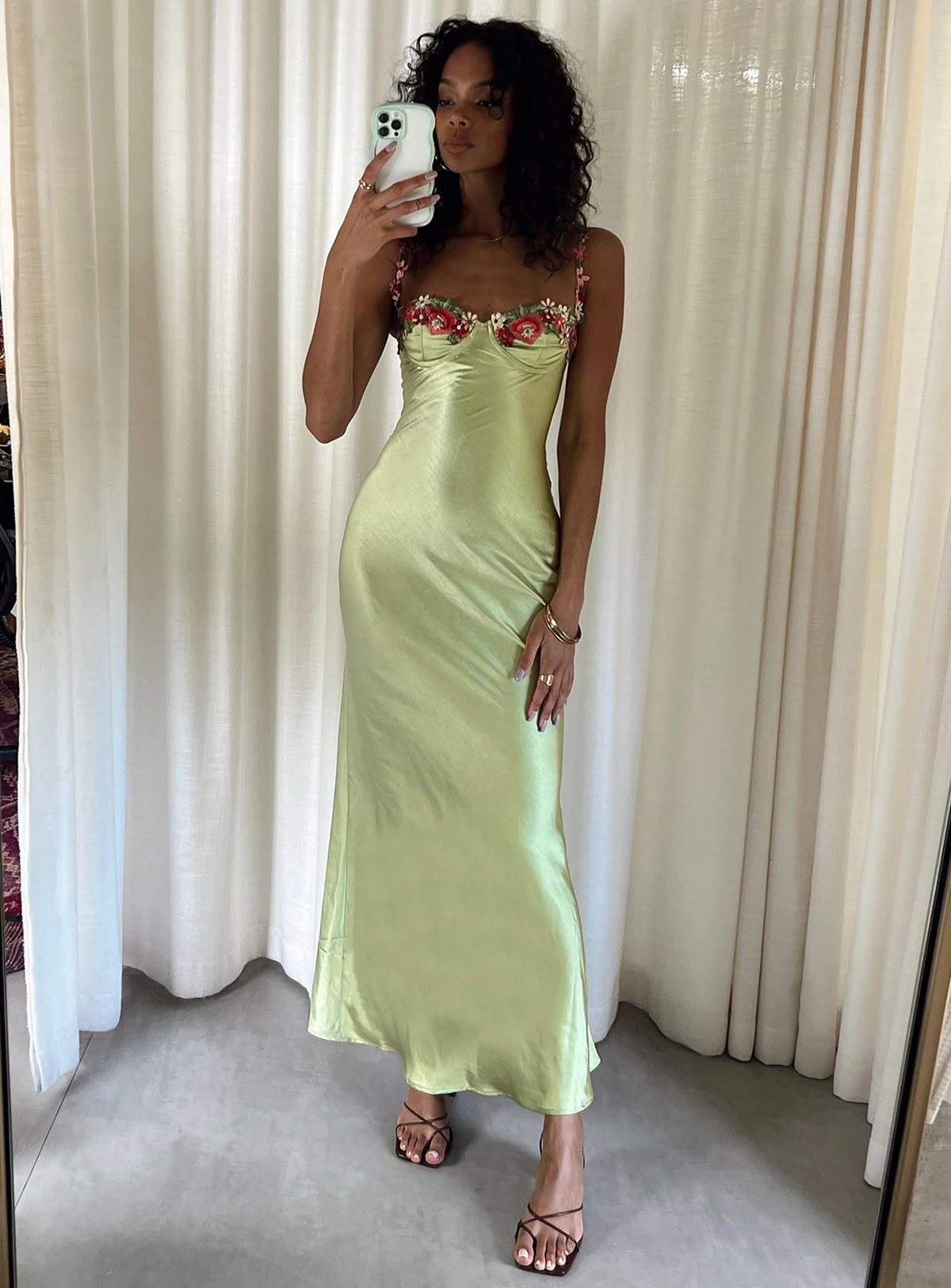 Beautiful Green Applique Long Evening Dress Prom Dress SH1002