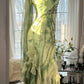 Green A Line Spaghetti Strap Beaded Ruffle Chiffon Short Party Dress Prom Dress SH2612