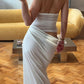 Sexy White Sheath Halter 3D Floral Tulle Satin Prom Dress Evening Dress SH5754