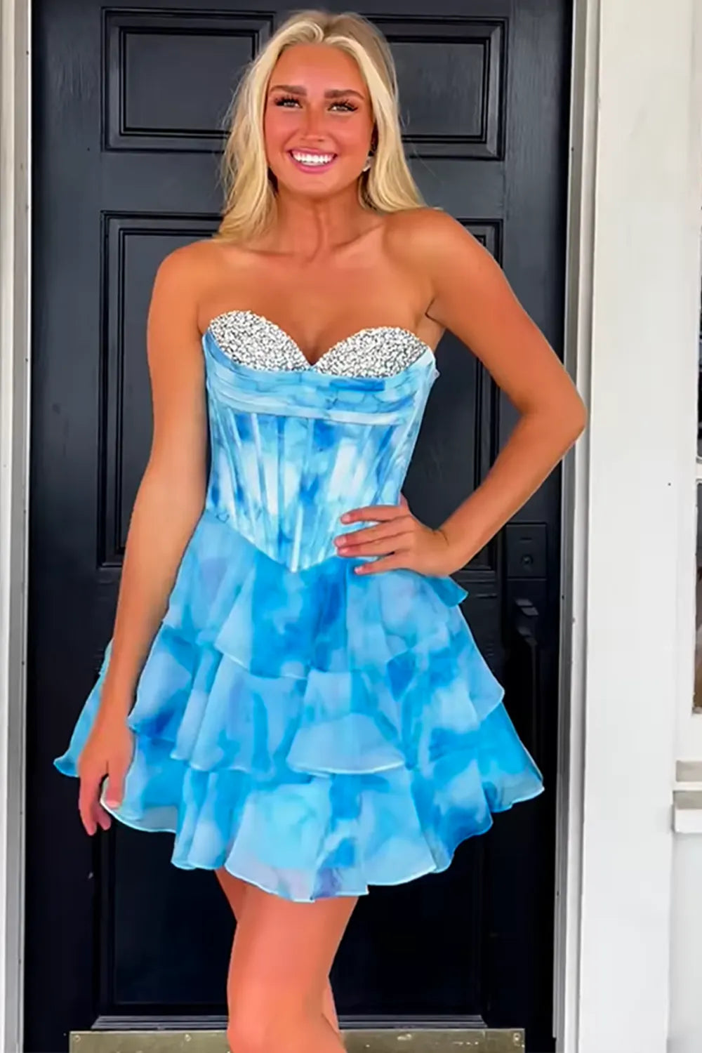 Cute A Line Sweetheart Pink Short Homecoming Dress with Beading SH7950