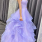 Pretty A Line Spaghetti Strap Ruffle Tulle Evening Dress Prom Dress SH8226