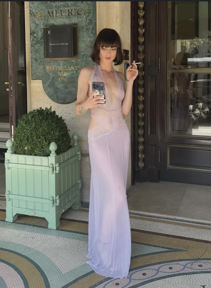 Fairy Purple Sheath V Neck Lace Chiffon Long Prom Dress Evening Dress SH8450