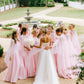 Gentle A Line Strapless White Tulle Satin Long Wedding Dress SH8456