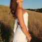 Stylish Sheath Strapless White Short Homecoming Dress with Ruffles SH7933