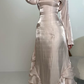 Elegant Straps Pleated Ruffles Long Prom Dress Evening Gown SH1244