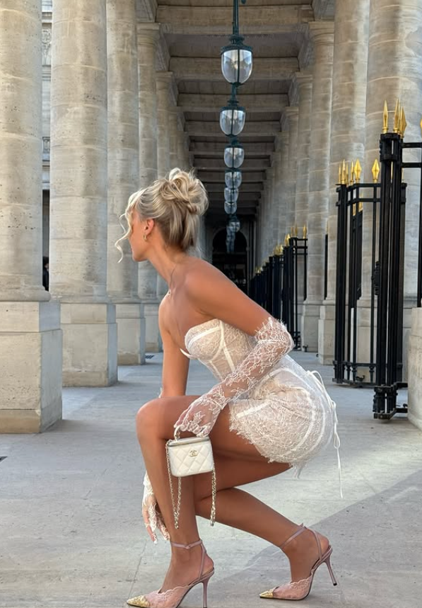 Romantic White Sheath Sweetheart Neck Lace Short Prom Dress Homecoming Dress SH6385