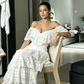 Classy A Line V Neck Layered Lace Long Wedding Dress Prom Dress SH4143