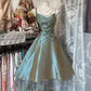 Gray-green A Line Straps Fitted Homecoming Dress Prom Dress SH6467